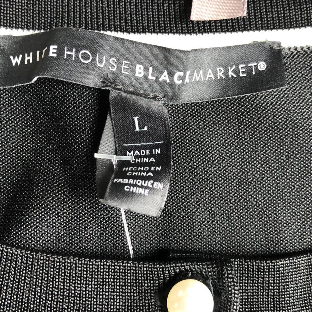WHBM Cap sleeve cardigan in black with Pearl Buttons - Picture 5 of 9